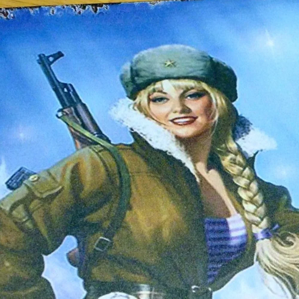 Sexy Huntress with Baby Bear Wall Art